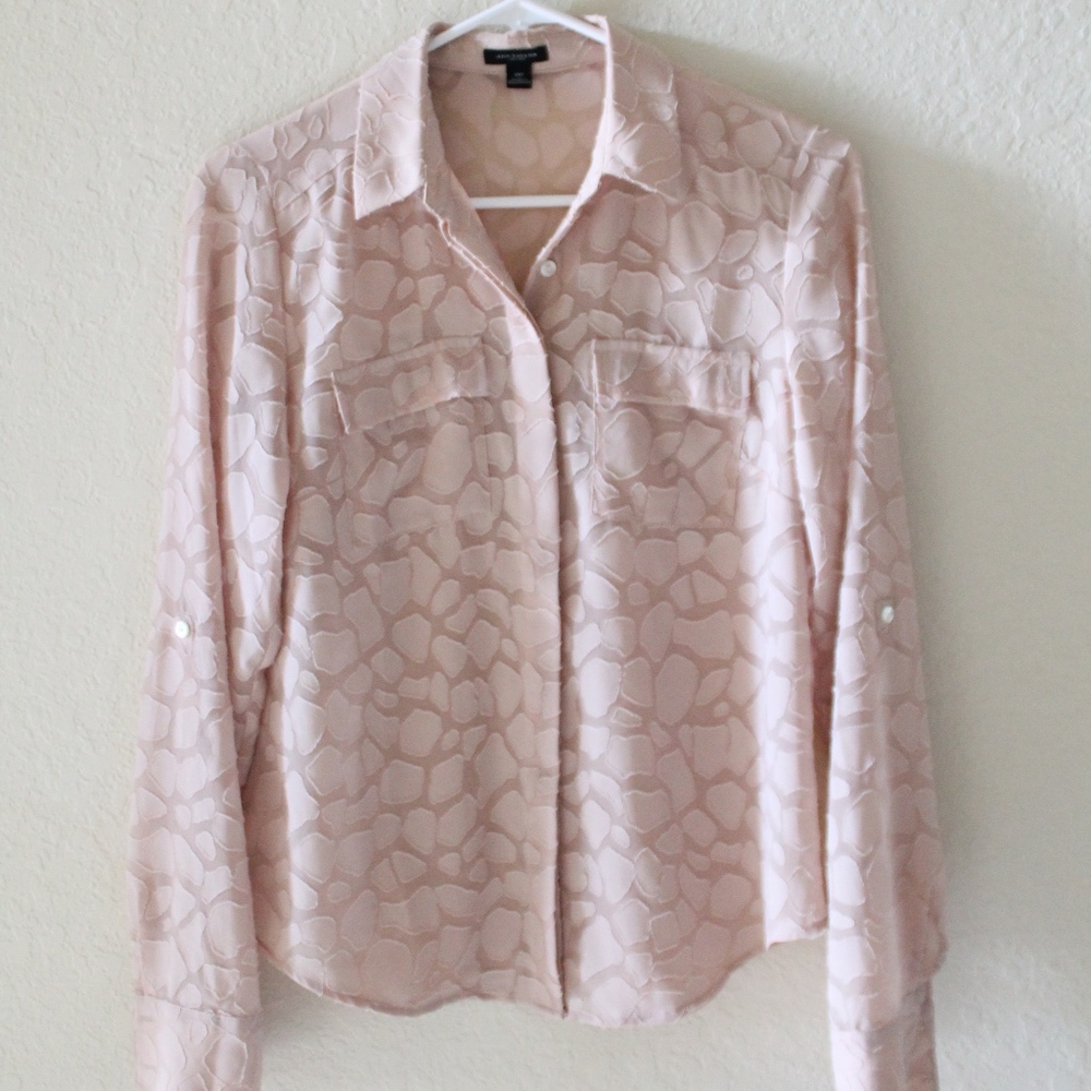 ANN TAYLOR NUDE BUTTON DOWN